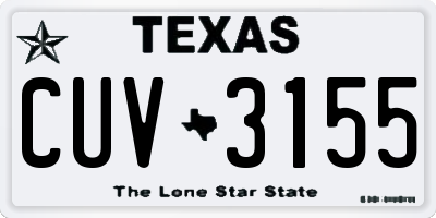 TX license plate CUV3155