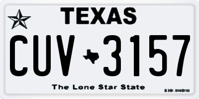 TX license plate CUV3157