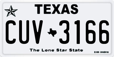 TX license plate CUV3166