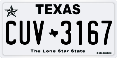 TX license plate CUV3167