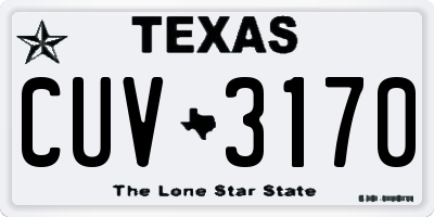 TX license plate CUV3170