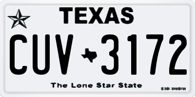 TX license plate CUV3172