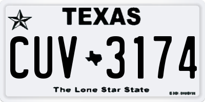 TX license plate CUV3174
