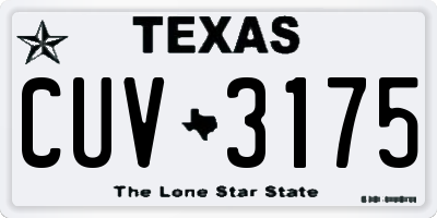 TX license plate CUV3175