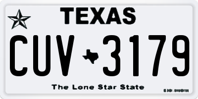 TX license plate CUV3179