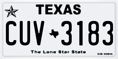 TX license plate CUV3183