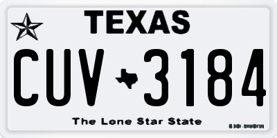 TX license plate CUV3184