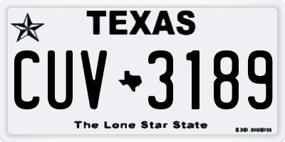 TX license plate CUV3189