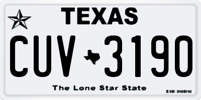 TX license plate CUV3190