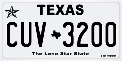 TX license plate CUV3200