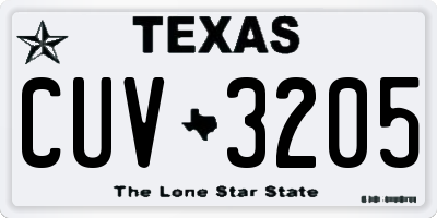 TX license plate CUV3205