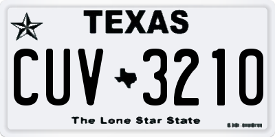 TX license plate CUV3210