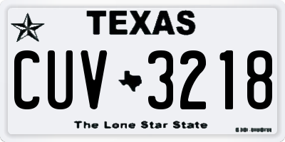 TX license plate CUV3218