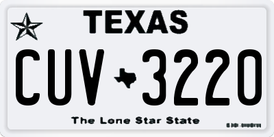 TX license plate CUV3220
