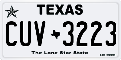 TX license plate CUV3223