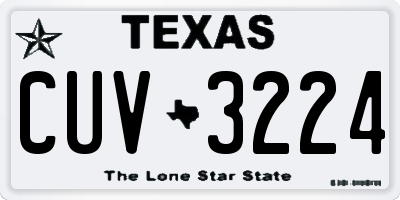 TX license plate CUV3224