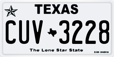 TX license plate CUV3228