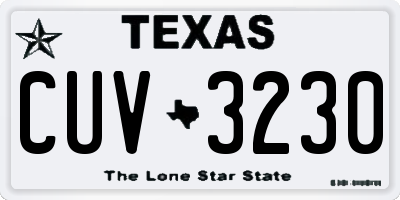 TX license plate CUV3230