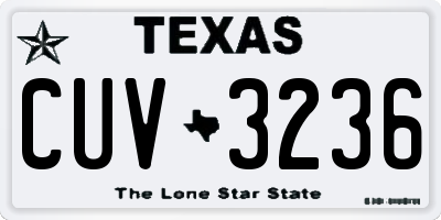 TX license plate CUV3236
