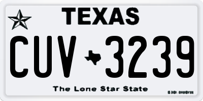 TX license plate CUV3239