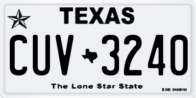TX license plate CUV3240