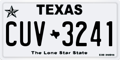TX license plate CUV3241