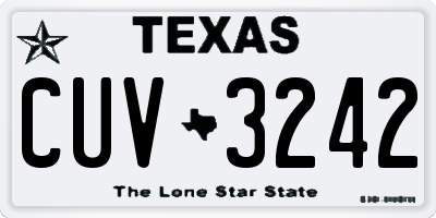 TX license plate CUV3242