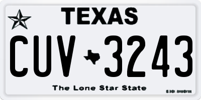 TX license plate CUV3243