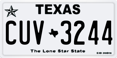 TX license plate CUV3244