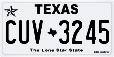 TX license plate CUV3245