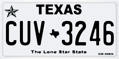 TX license plate CUV3246