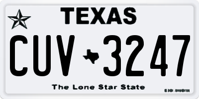 TX license plate CUV3247