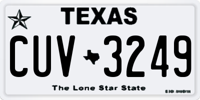 TX license plate CUV3249
