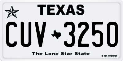 TX license plate CUV3250