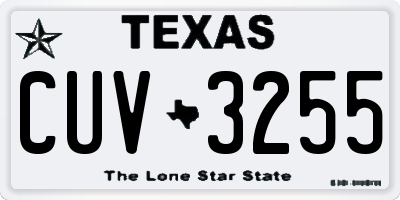 TX license plate CUV3255