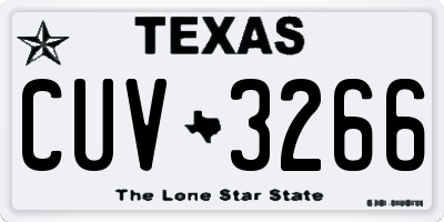 TX license plate CUV3266