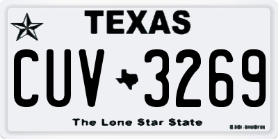 TX license plate CUV3269