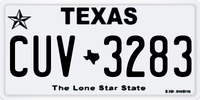 TX license plate CUV3283