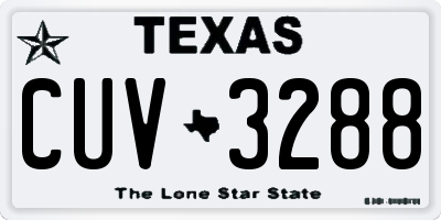 TX license plate CUV3288