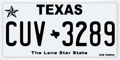 TX license plate CUV3289