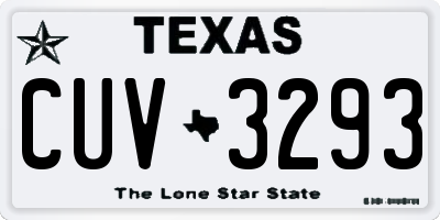 TX license plate CUV3293