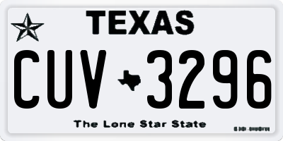 TX license plate CUV3296