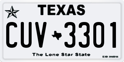 TX license plate CUV3301