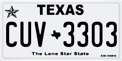 TX license plate CUV3303