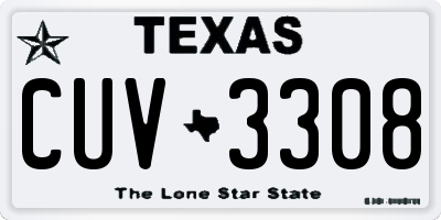 TX license plate CUV3308