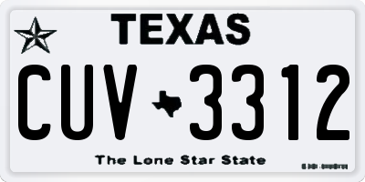 TX license plate CUV3312