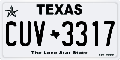 TX license plate CUV3317