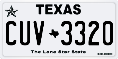 TX license plate CUV3320