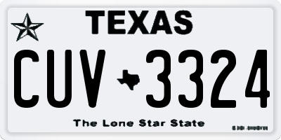 TX license plate CUV3324