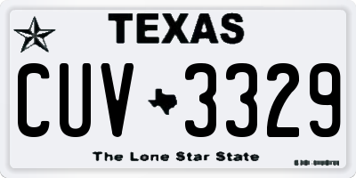 TX license plate CUV3329